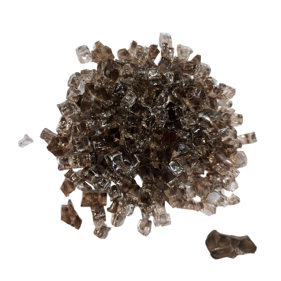 R H LIFESTYLE Crushed Glass/Fire Pits for Resin Art High Luster Fire Glass Used Specially for Resin Art/Geode Art Fire Pit Crafts (Brown 6mm, 200G)