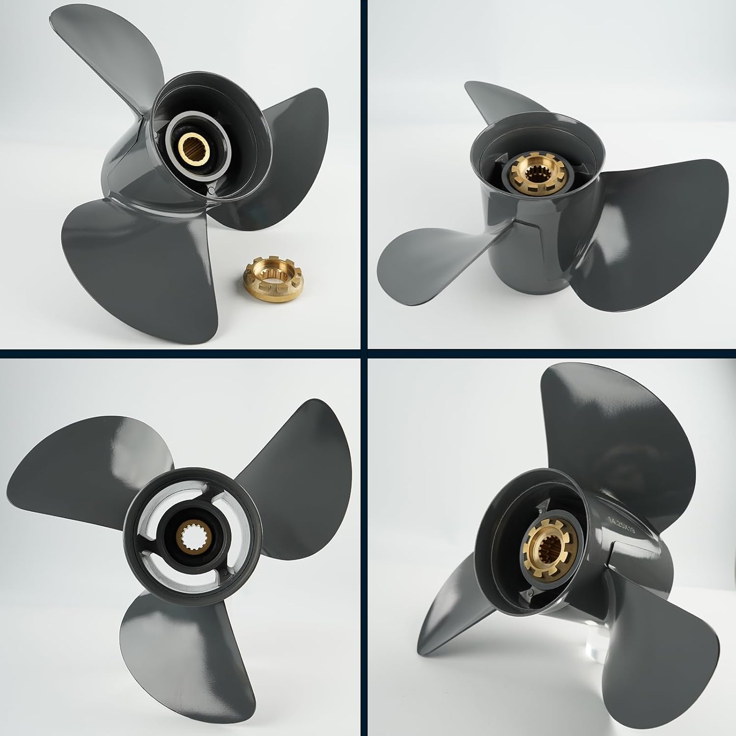 Aluminum Outboard Propeller 15x15, 14.8x17, 14.25x19 15.5×17 Fit for Honda Boat Engines 115HP 135HP 150HP 200HP 225HP 250HP, 15 Spline RH”