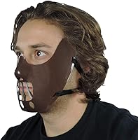 Vista 4 de Cannibal Hannibal - Máscara de plástico para disfraz con correa elástica, Marrón