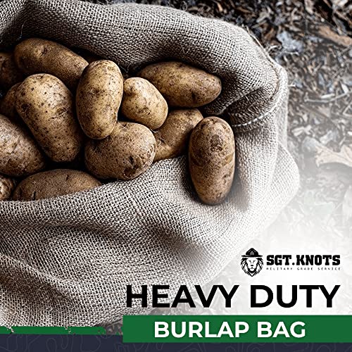 Sgt Knots Burlap Bag - Large Gunny Bags - 100% Biodegradable Reusable Food-Safe Sacks Perfect For Outdoor Games, Storing Vegetables And More - 1Pack #TOP4