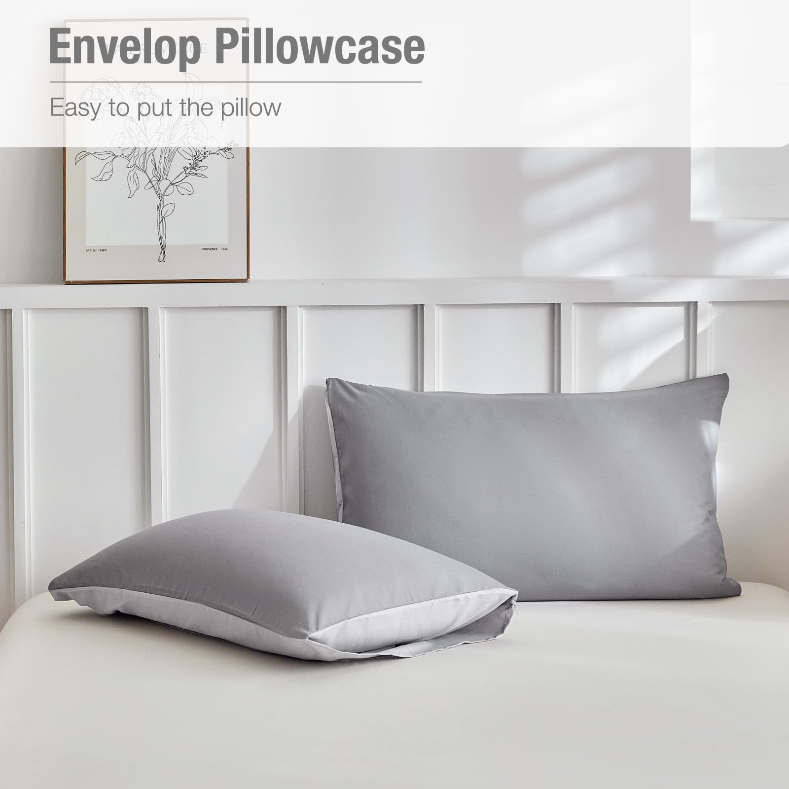 Lekesky King Size Duvet Cover Sets Grey Bedding, Soft Microfibre King Size Bedding (1x Quilt Cover - Image 4