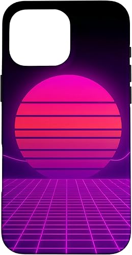 Miniatura 19 de Funda con diseño estético para iPhone 16 Retrowave Synthwave de los años 80 y 90