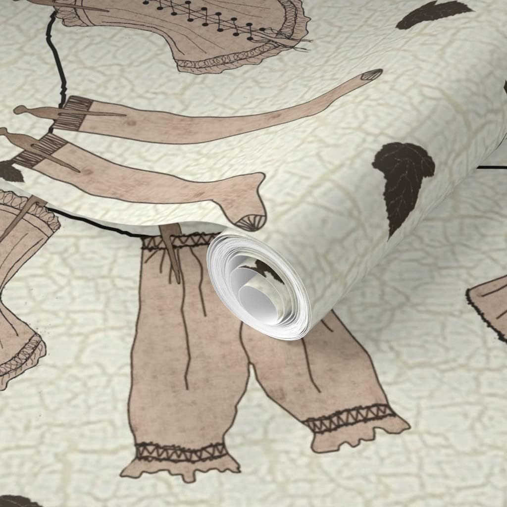 Spoonflower Removable Wallpaper 12ft x 2ft - Vintage Laundry Day Technology Geek Retro Machine Custom Pre-Pasted Wallpaper