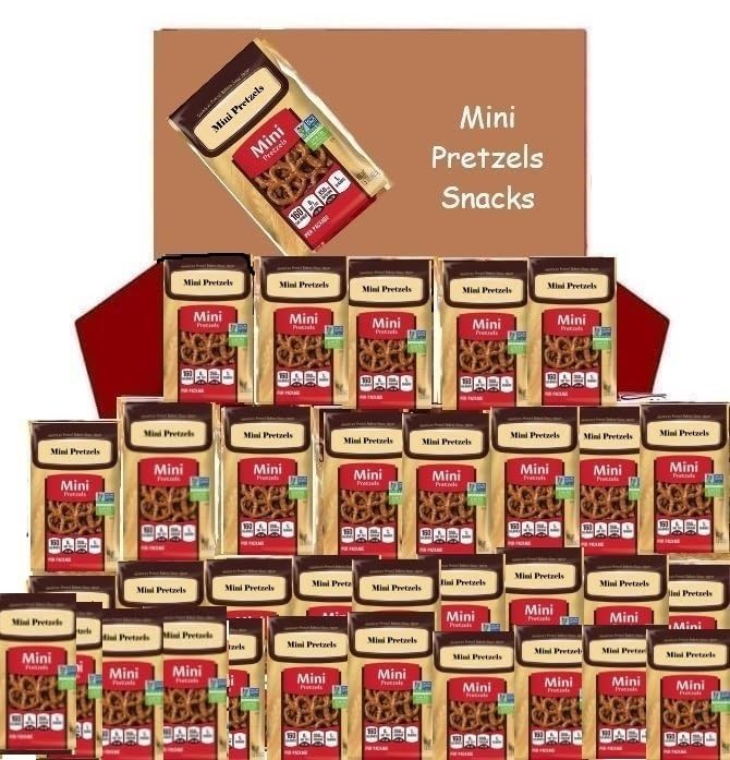 Bulk Mini Pretzels, 100 Calorie Individual Packs, 30 pk./9 oz. | GMO FREE, NUT FREE Mini Pretzels