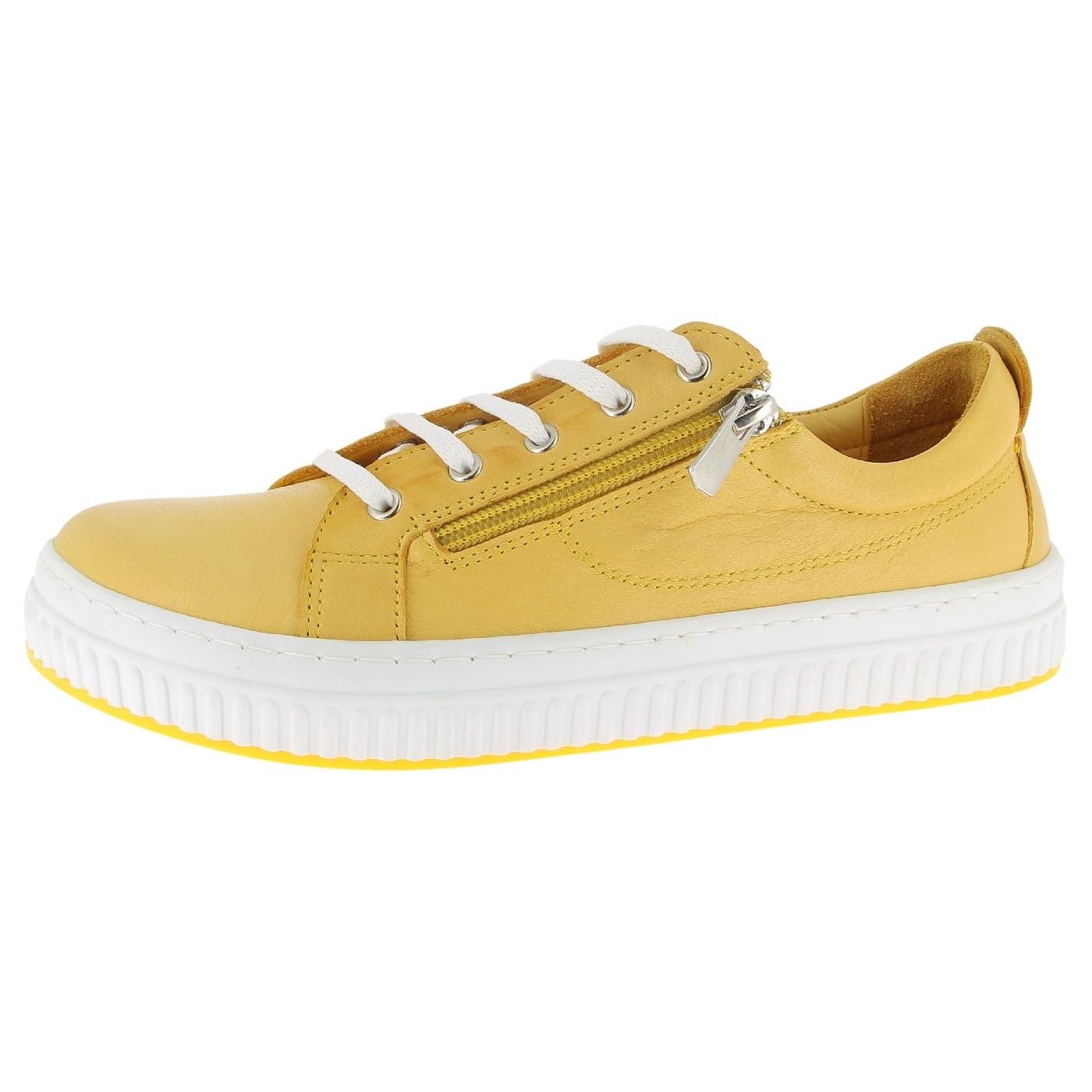 Andrea Conti Women's Damen Low Top Sneaker, Yellow, 7.5 UK