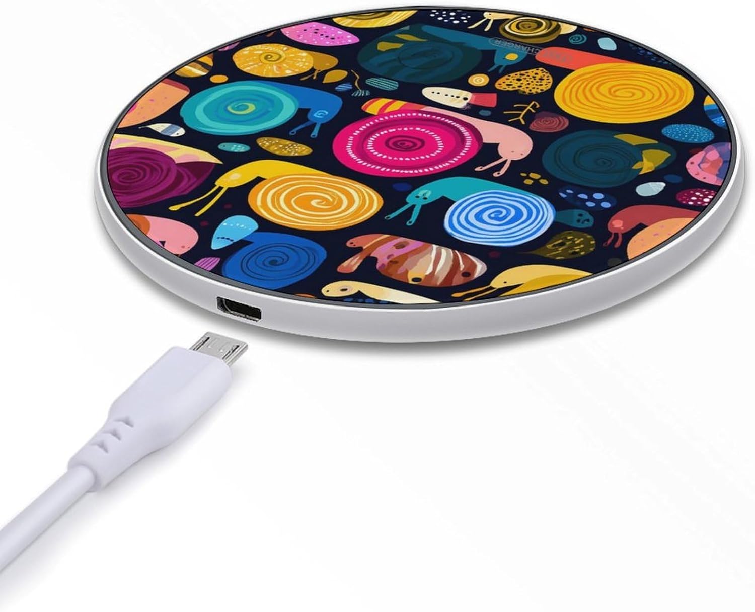 Colorful Snail Pattern Novelty Wireless Charger Funny 10W Fast Charging Pad Mat for Cell Phone image 5