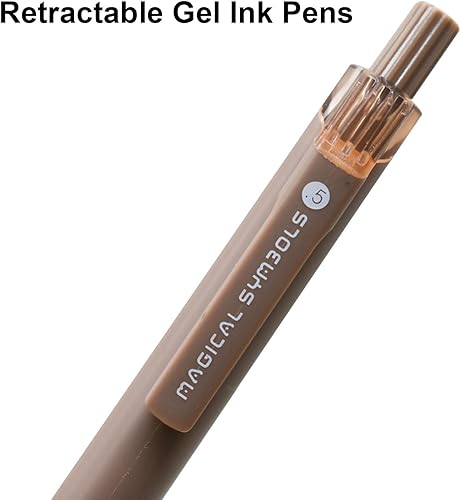 Miniatura 5 de Maydahui 10 bolígrafos de gel Superpower de 0.020 in AS bolígrafo con símbolos mágicos antiguos, agarre de silicona suave, tinta negra de baja