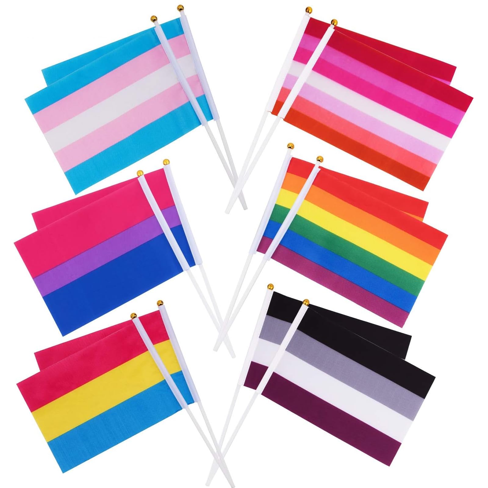 Mini drapeaux arc-en-ciel Whaline lot de 60 pièces pour célébration LGBT