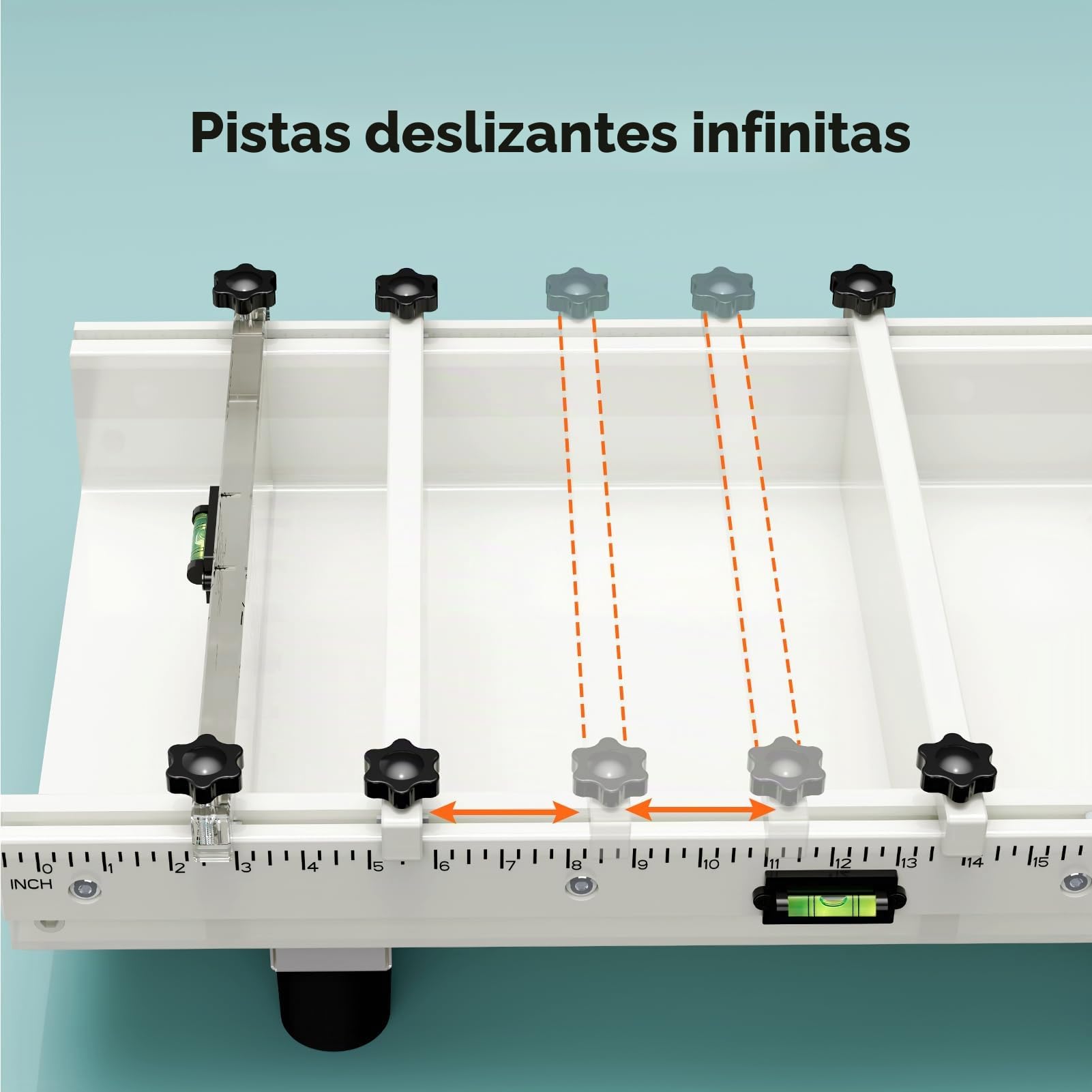 Resiners - Molde de resina epoxi para mesa de río con divisor ajustable, 24 x 12 x 3 pulgadas con nivel de burbuja, sistema de abrazadera de llenado y tabla de profundidad transparente ideal