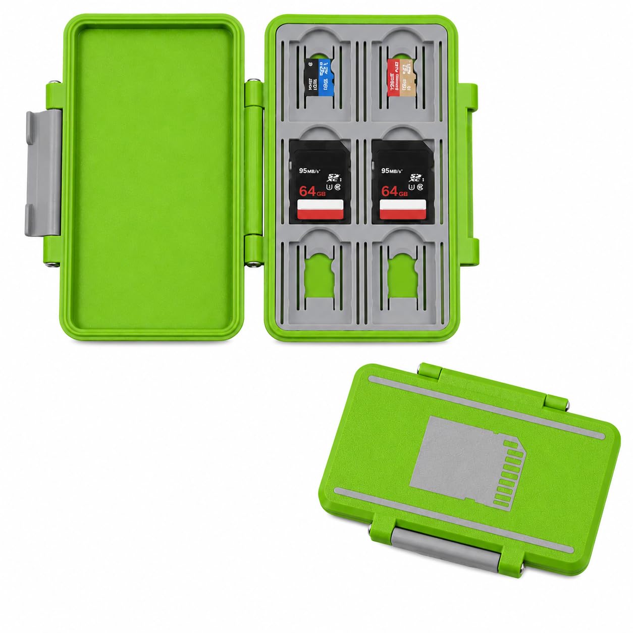 Memory Card Case Holder | SD Card Case Holder | Anti-Shock and Hard Case Memory Card Storage Organizer, Hard Shell Storage Box for SD Card & Micro SD Card | 6 Slot (Green)-image-13