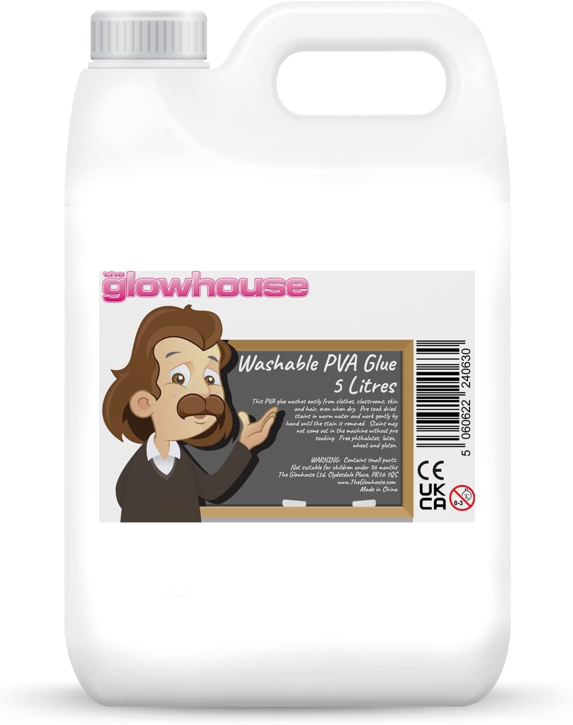 The Glowhouse Premium PVA Glue โ White or Clear Craft Glue for Slime Making, School & Home Crafts โ Washable, Non-Toxic Adhesive for Paper, Card & Fabric