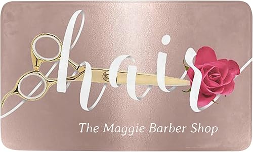Tapete personalizado para peluquería con estampado floral, para interiores y exteriores, tapete de entrada para mascotas, decoración del hogar, 23.6