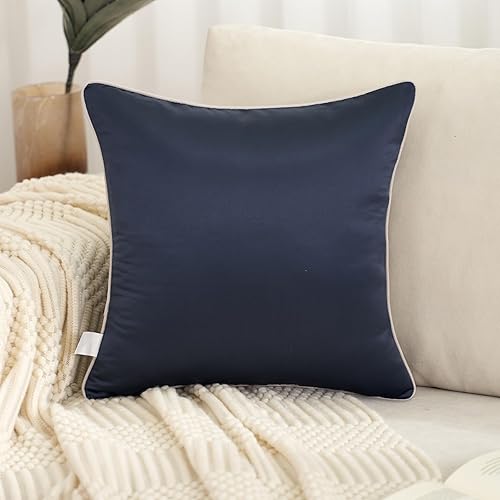 Miniatura 2 de Aeckself Funda de almohada moderna de ramas de árbol plateado azul marino de 20 x 20 pulgadas, funda de almohada decorativa de jacquard de lujo para