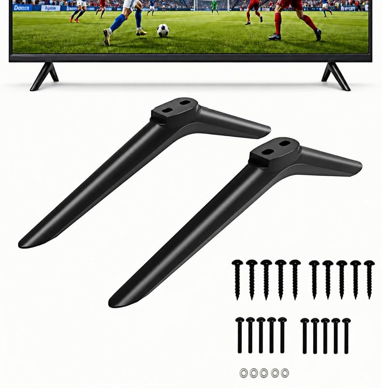 TV Stand for Hisense TV Legs, for Hisense 32" 40" 43" TV 32H4030F1 32H4F 40H5590F 40H4F 40H3F9 40H4030F1 43H4F 43H4030F 43H4030F1 TV Stand Legs Replacement Parts（ with Screws, Black）