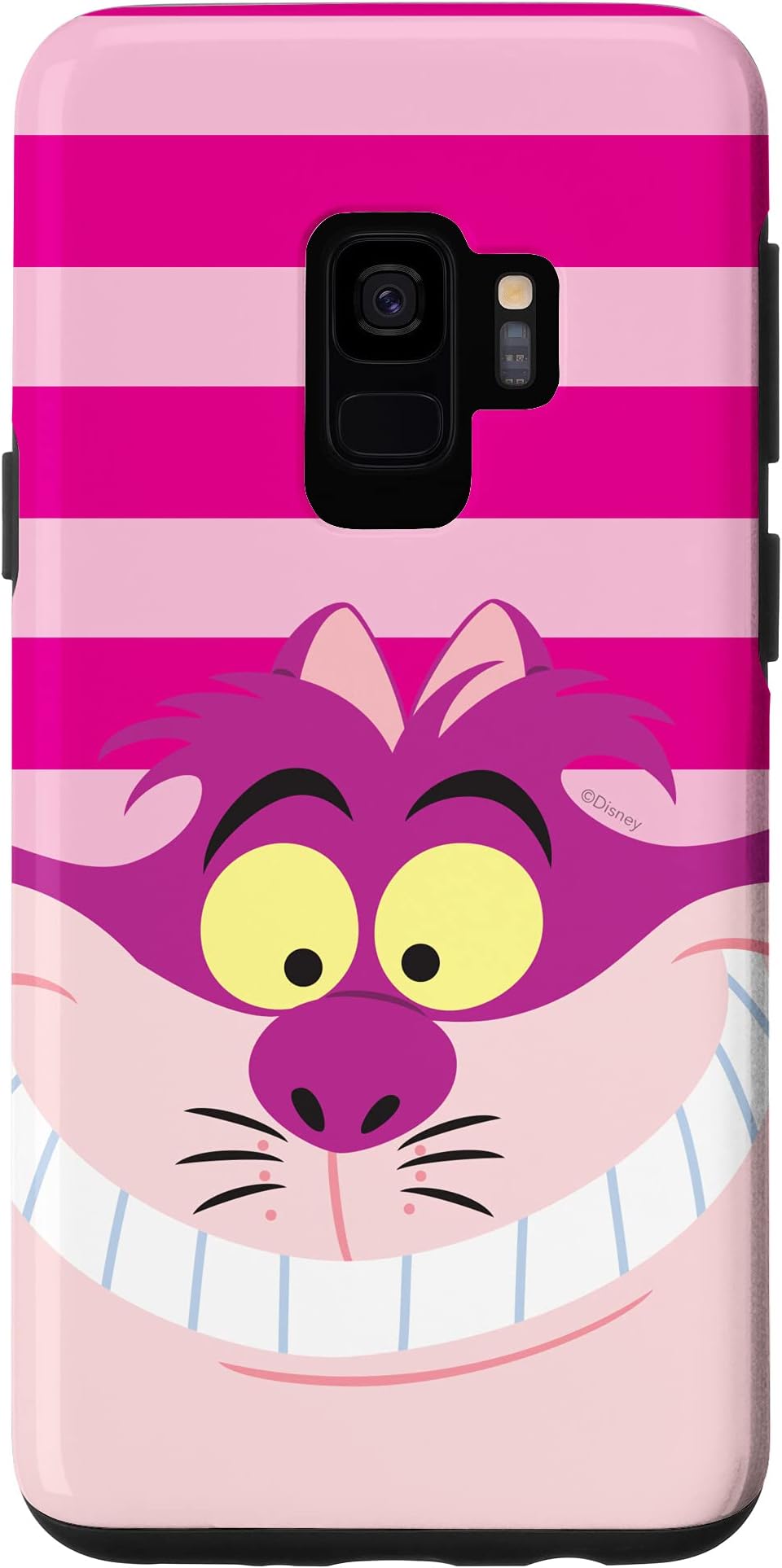 Galaxy S9 Disney Alice in Wonderland Cheshire Cat Pink Stripes Case