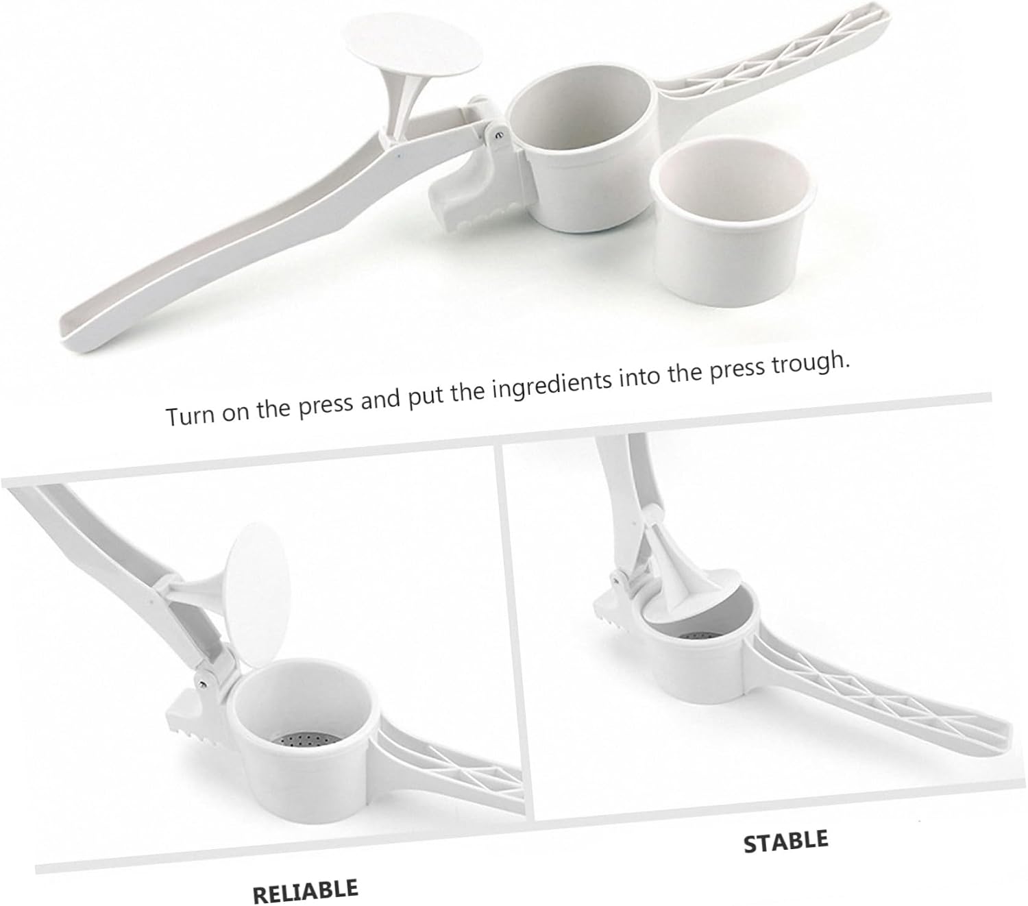 Practical Potato Masher and Ricer with Non Slip Grip Stainless Steel and Abs Kitchen Gadget Lightweight Manual Press Tool for Home Cooking