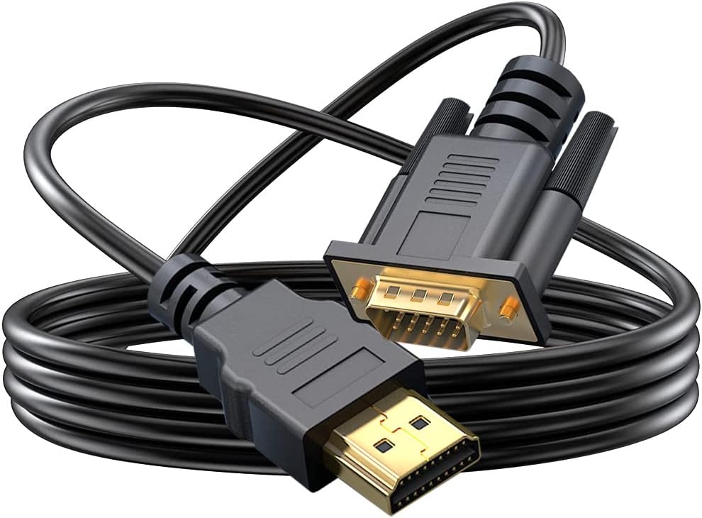 La Brodée HDMI to VGA, Gold-Plated HDMI to VGA Cable (Male to Male) for Computer, Desktop, Laptop, PC, Monitor, Projector, HDTV, Chromebook, Raspberry Pi, Roku, Xbox and More (1M)