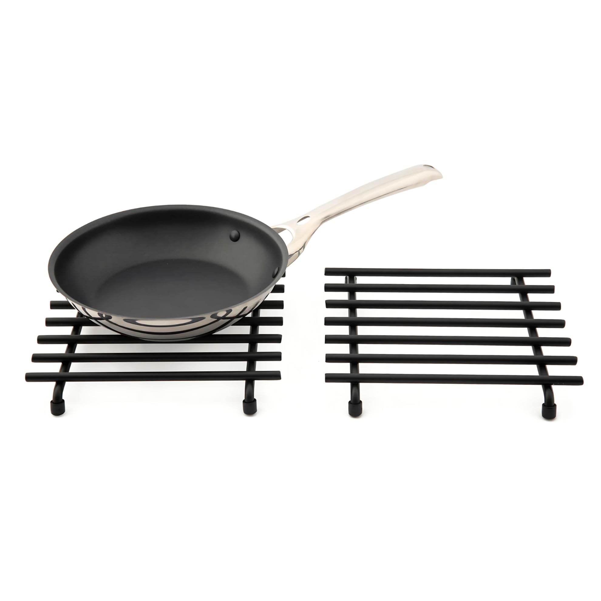 simplywire – Trivet – Pack of 2 - Heat Resistant – Kitchen Worktop Protectors – Square - Black
