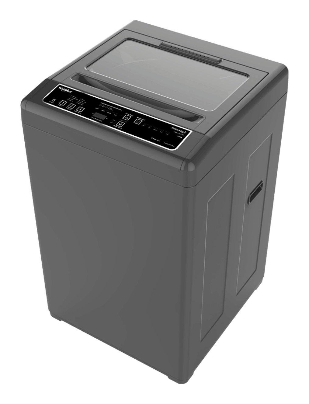 Whirlpool Whitemagic Classic 652 SD washing machine, grey, top-loading, with control panel visible.