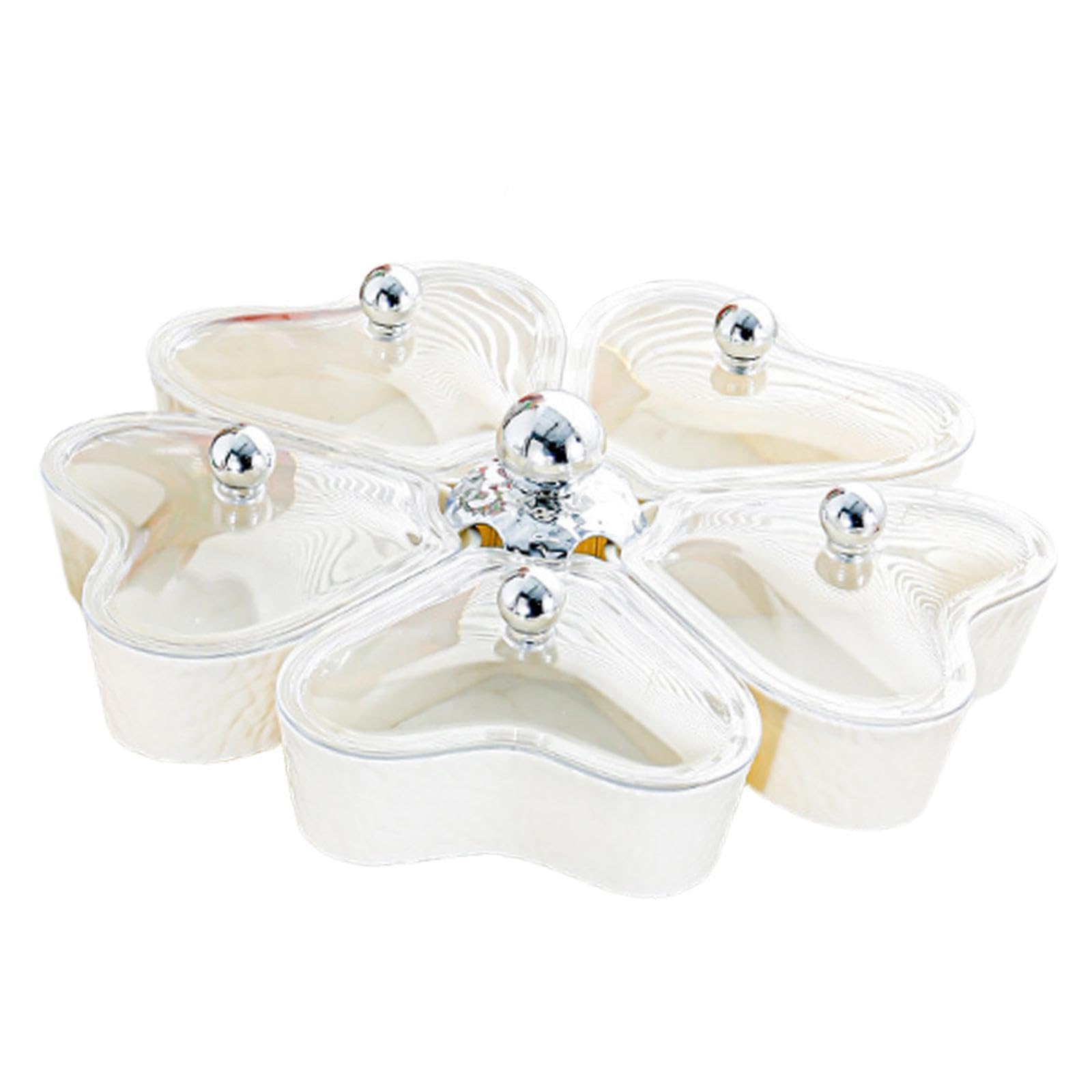 Bothyi Dried Fruits Tray Candy Snack Plates Platter Appetizer Tray Divided Serving Tray for Cupcake Dried Fruits Family Holiday Home, White