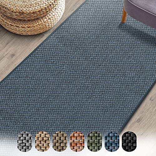 Floordirekt Teppich-Läufer Sabang 80 x 200 cm, Blau - Sisaloptik - Wohnteppich oder Läufer -...