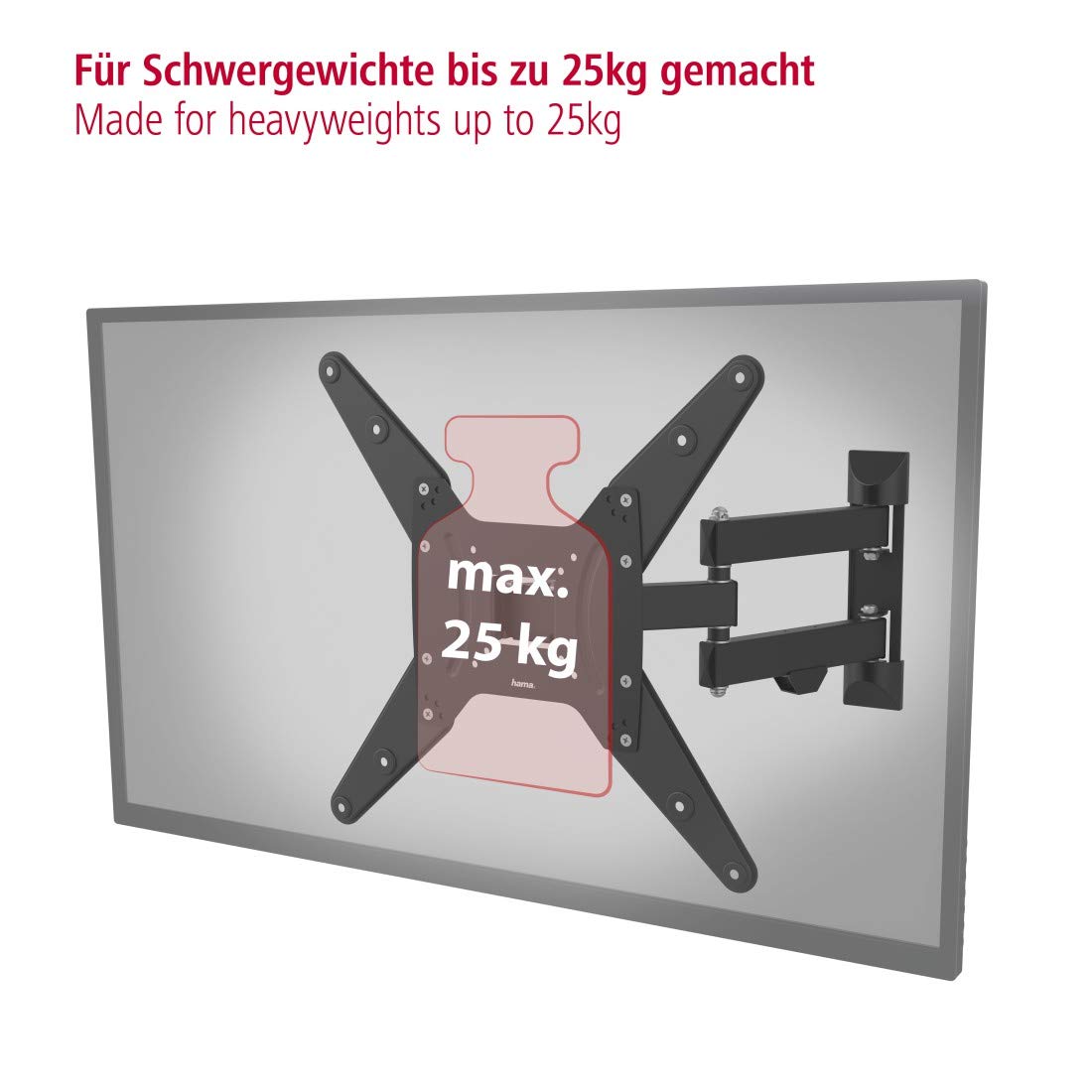 Hama Supporto da parete TV, Pivot., incli., teles., 165 cm (65"), OLED succo. 25 kg