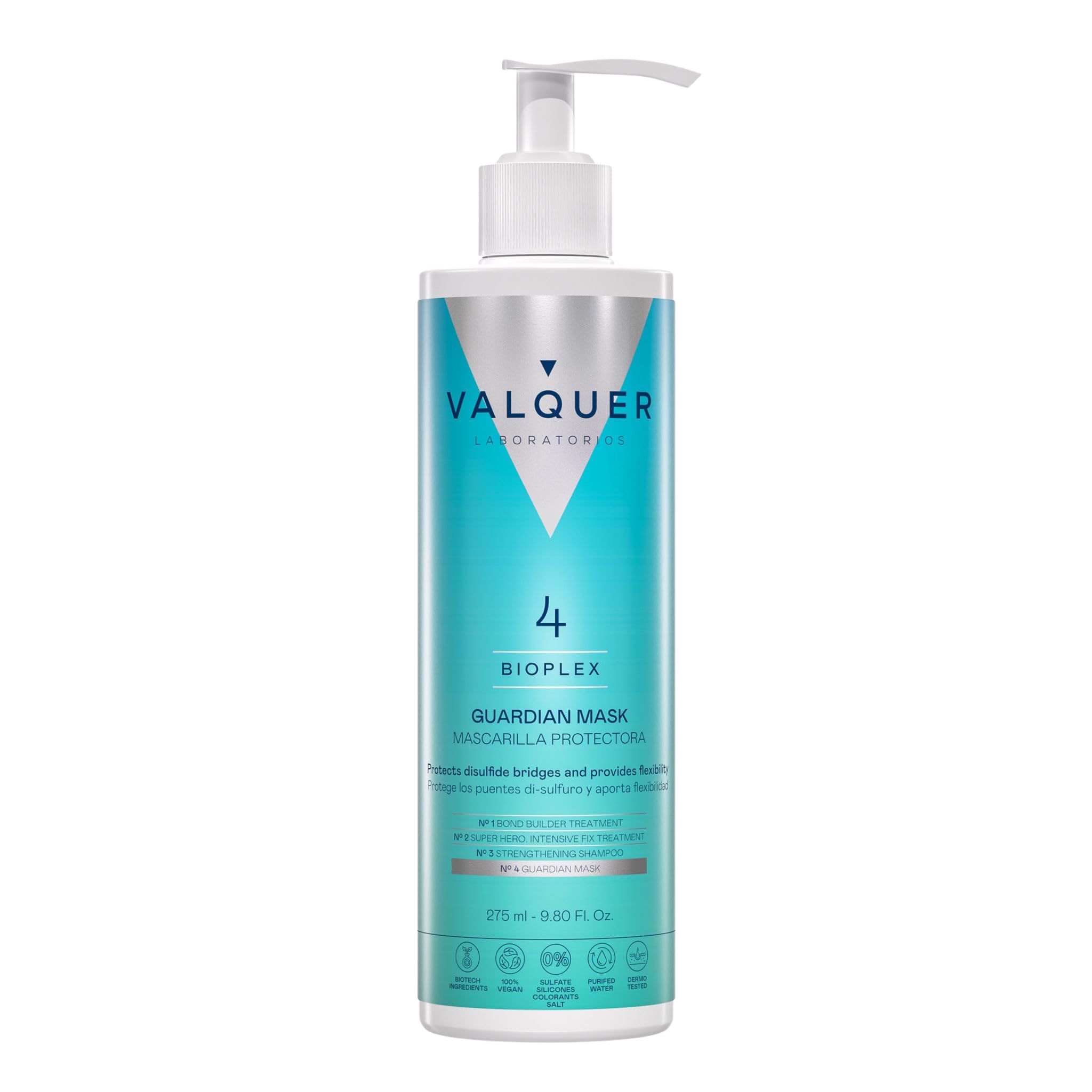 Valquer Bioplex No.4. Intensive Hydrating Hair Mask for All Hair Types. Repairs and Protects Damaged, Dry and Coloured Hair. Vegan. 275 ml