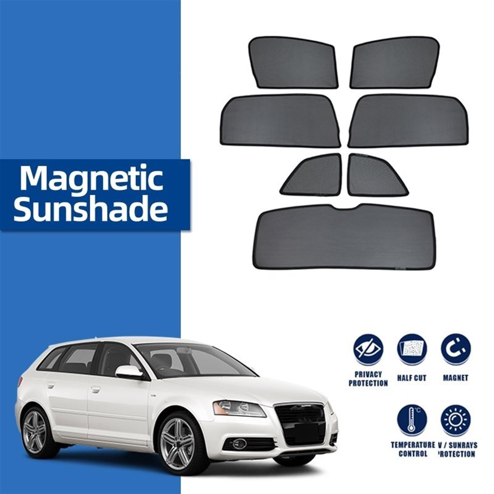 ZERTRAN Tende Parasole Magnetiche Per Auto Per Renault Kadjar (2015-2021) - Kit 2/4 Pezzi, Protezione UV 80%, Personalizzate, Facili Da Montare Con Magneti N52