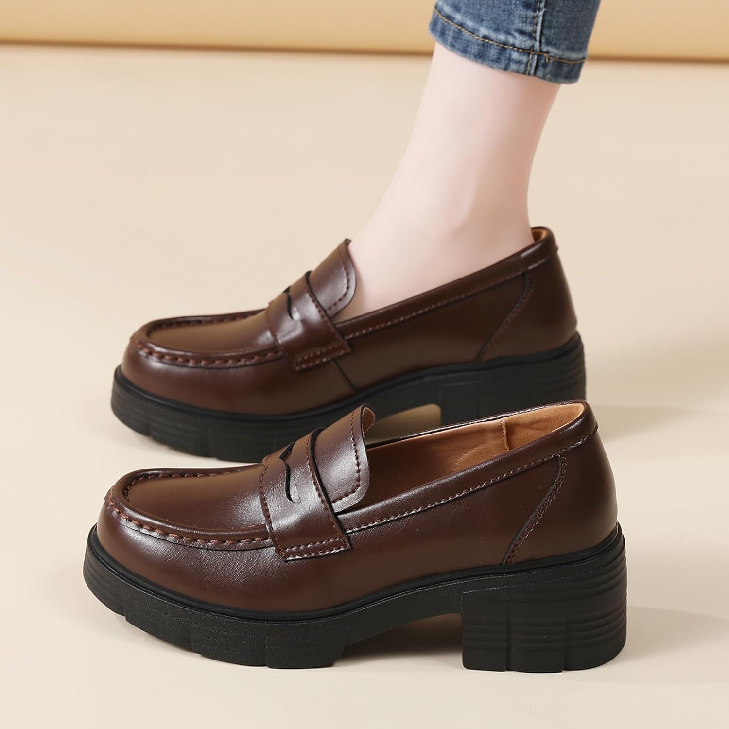 Loafers for Women Platform Chunky Loafers Penny Comfortable Loafers, Womens Busines... - Image 2