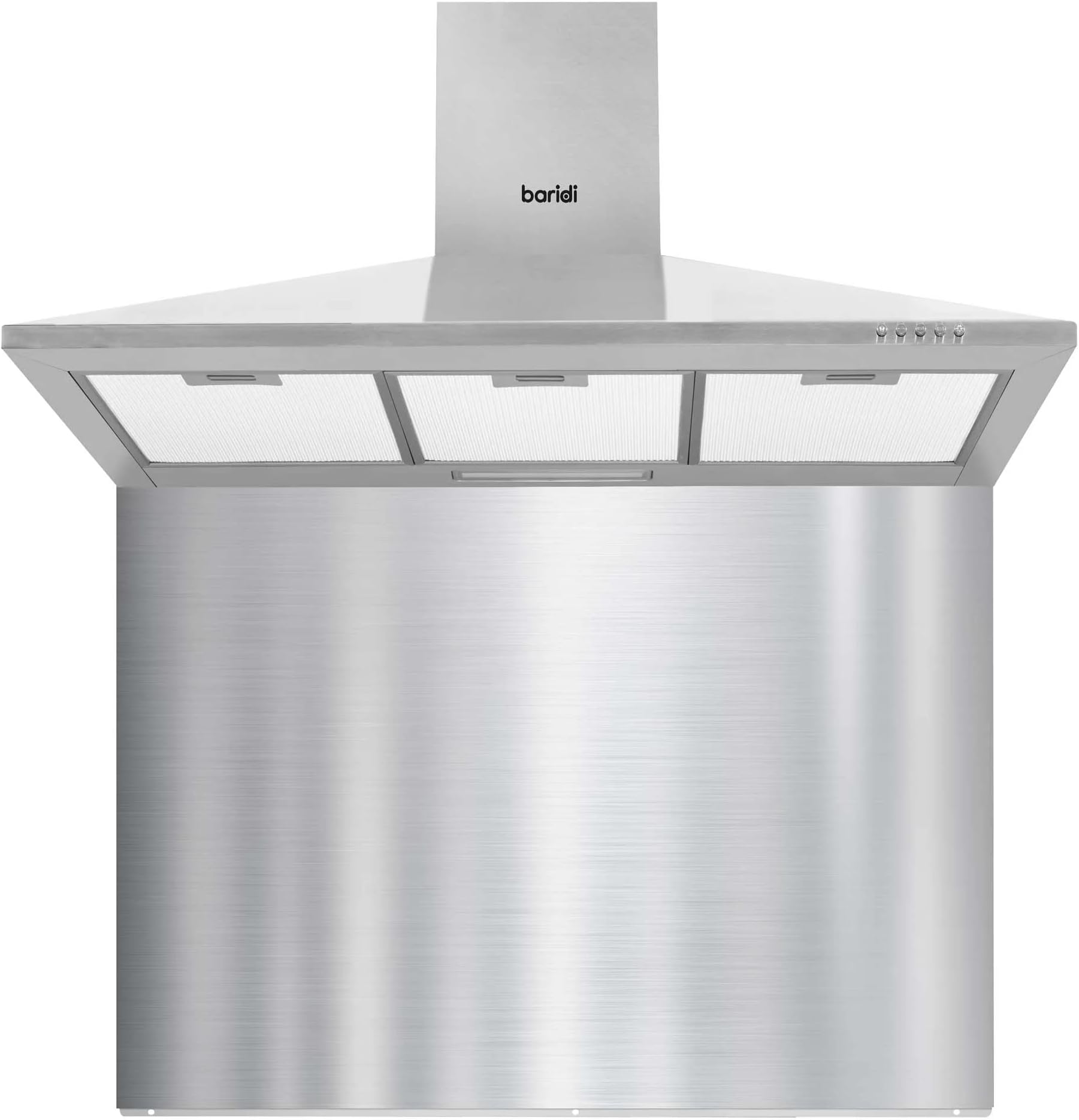 Baridi 90cm Chimney Style Cooker Hood with Carbon Filters, Stainless Steel - DH211