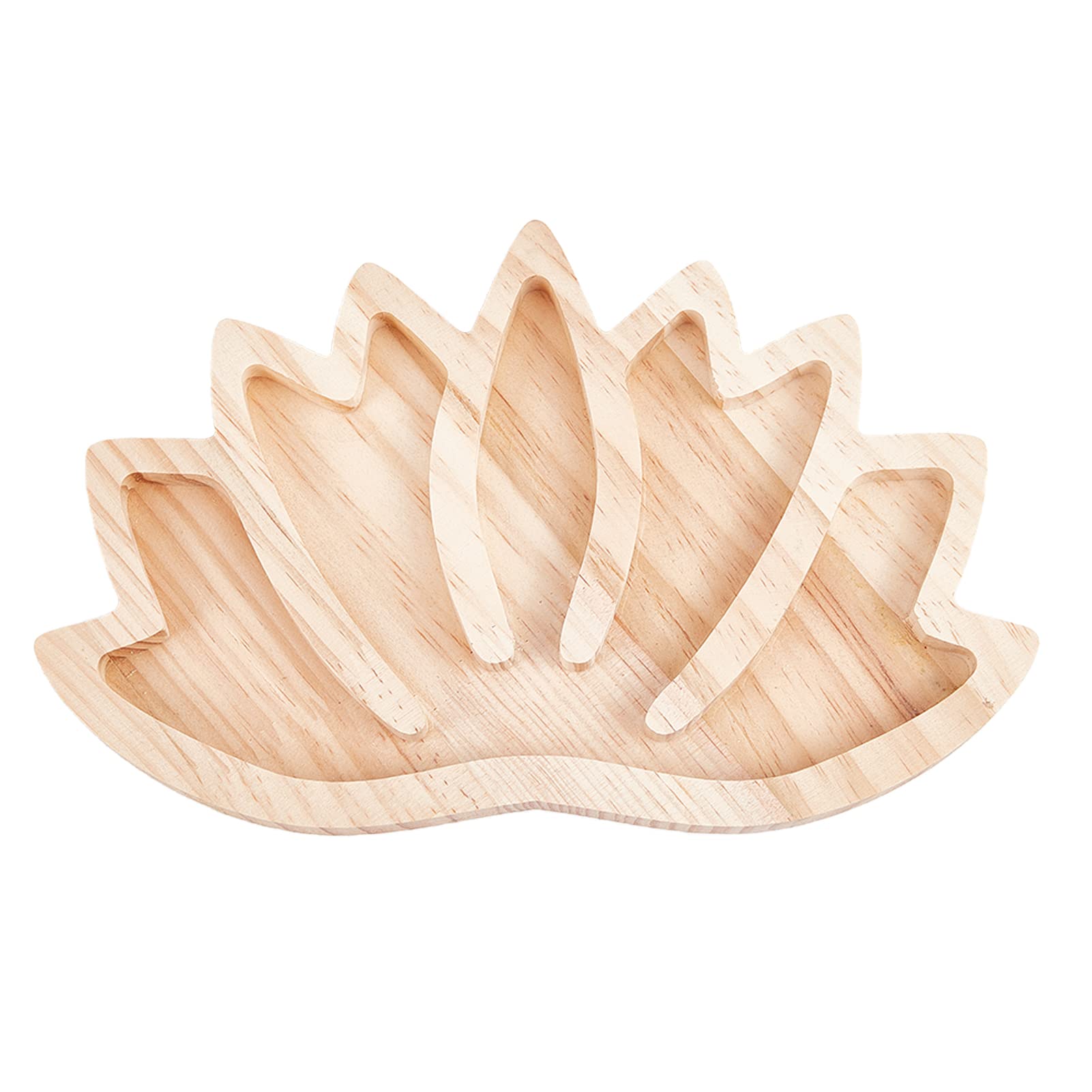 AMIJOUX Lotus Meditation Crystal Tray, Crystal Holder for Displaying Crystals and Healing Stones, Wooden Crystal Holder Tray Lotus Shape Decorative Tray Crystal Organizer Bowl for Jewelry Stones