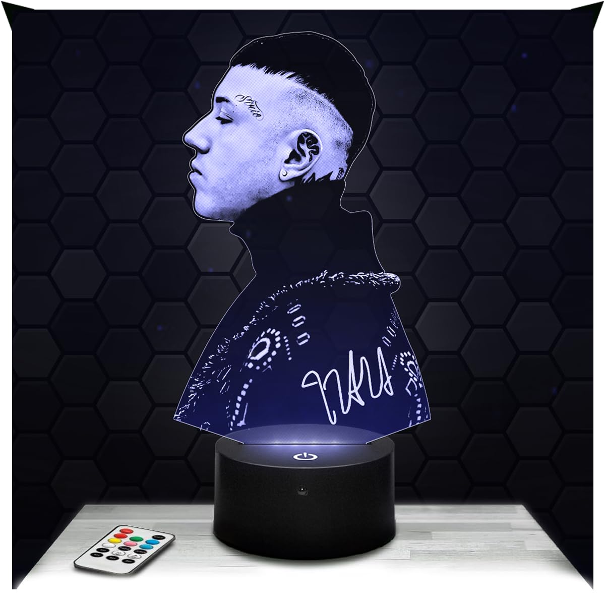 Lampephoto.fr - 3D Lamp Laz za Italian Rapper, Touch LED Night Light, 3D Hologram Effect, Christmas Birthday Gift Idea for Men and Women, Bedroom Decoration Object