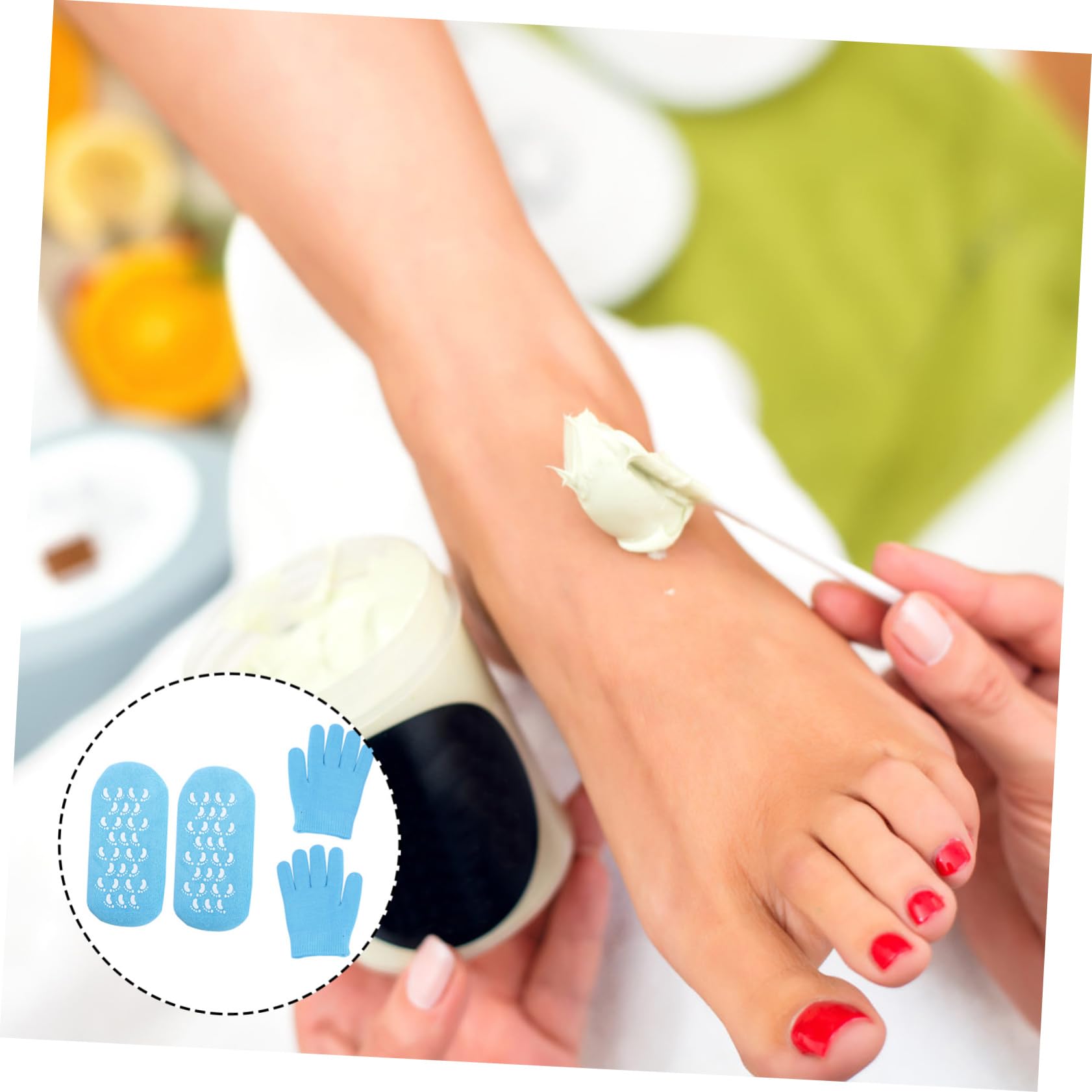 Guantes De Gel y Calcetines De Spa Con Aceite Mineral Para Hidratar y Suavizar La