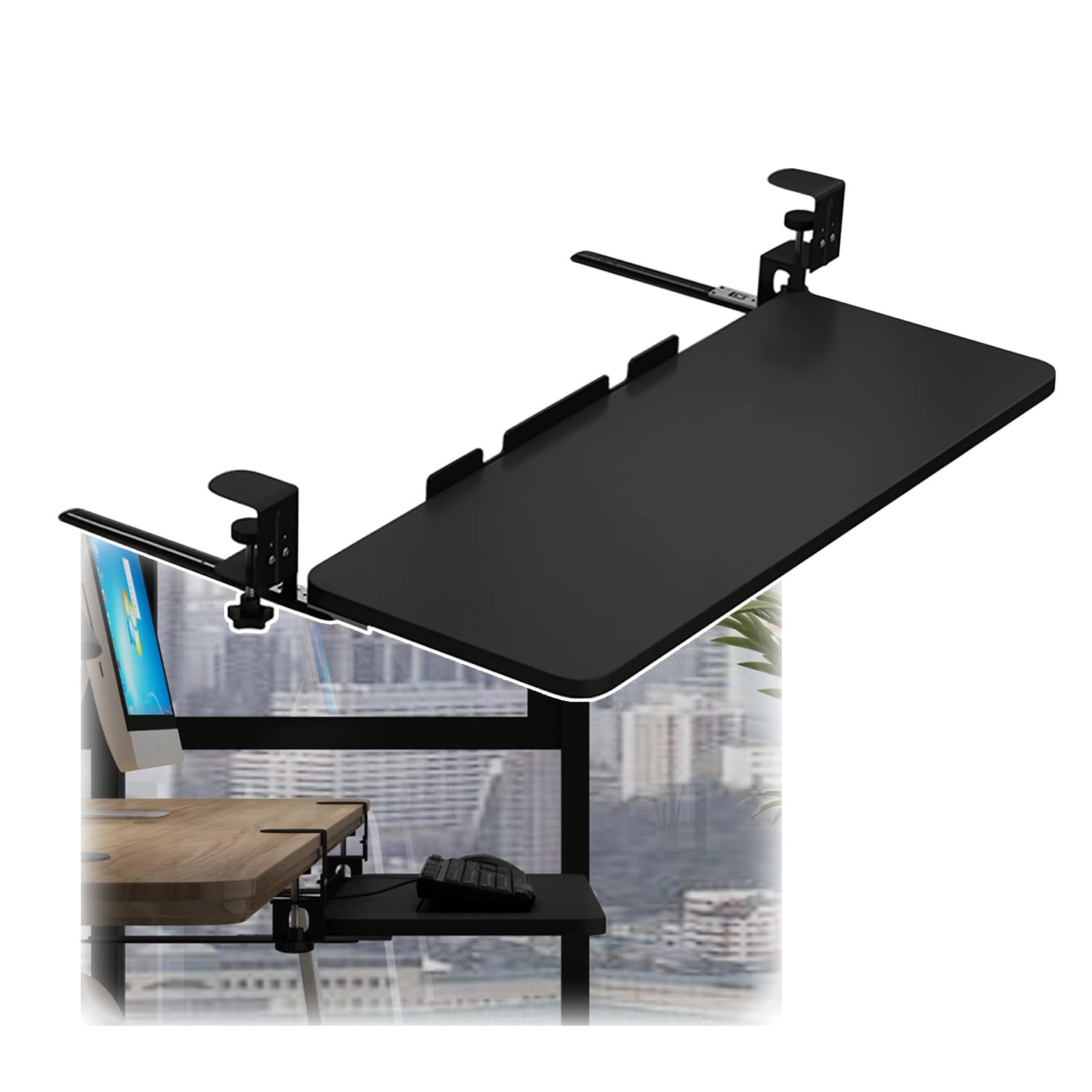 Soporte De Metal Para Laptop Bajo El Escritorio - Organizador De Teclado Y Espacio Extra