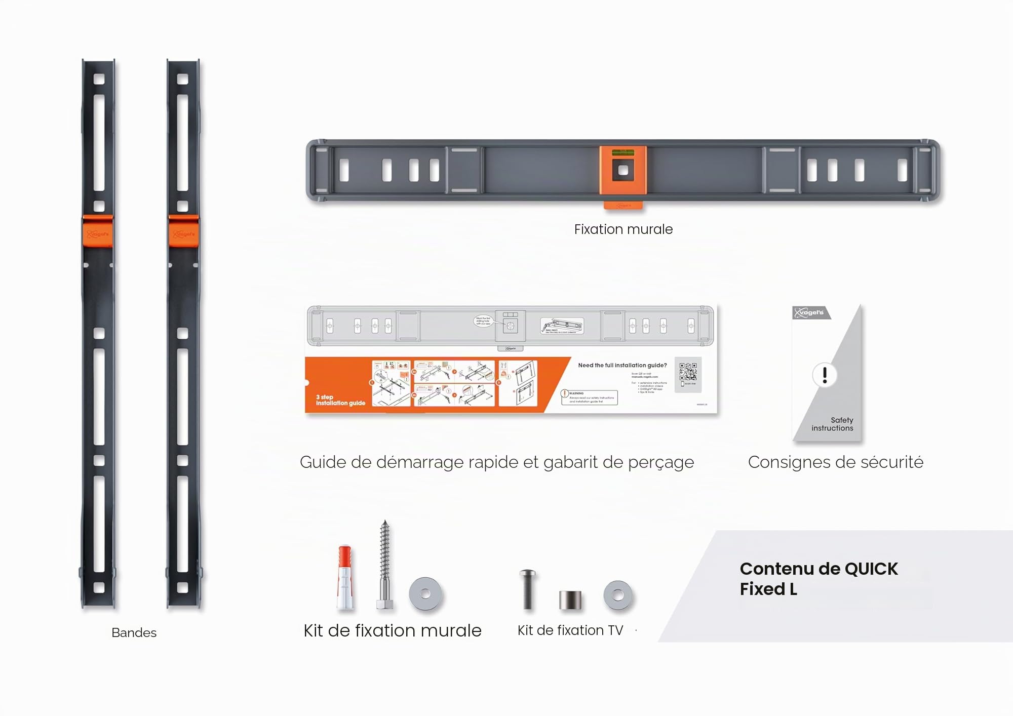 Vogel's TVM 1605 Support Mural TV Plat pour téléviseurs de 40-100 Pouces, Poids Max. 75 kg, Support TV Max. VESA 600x400, Compatibilité Universelle | Compatibilité universelle, Certifié TÜV, Charge Max 75 kg, VESA jusqu'à 600x400, Matériel montage incl
