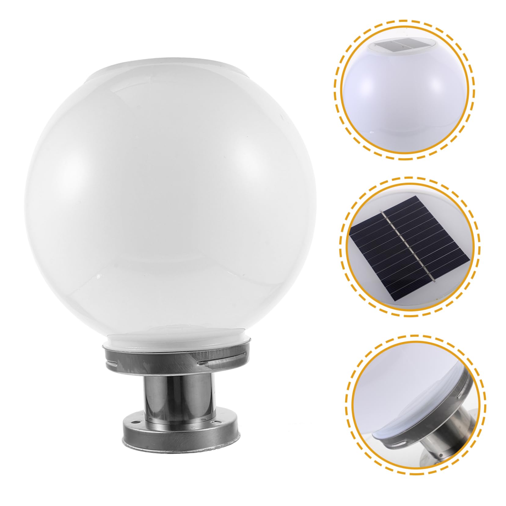 Homoyoyo Lámpara Bola Solar para Exterior Jardín Color Blanco, Resistente al Agua Diseño Esférico y Material Plástico Adecuado para Iluminación Ambiental Exterior