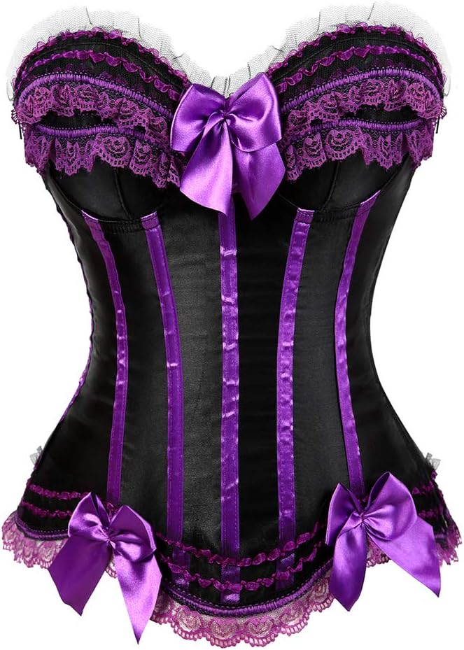 Grebrafan Plus Size Classic Striped Waist Shape Corset Bustiers Clubwear