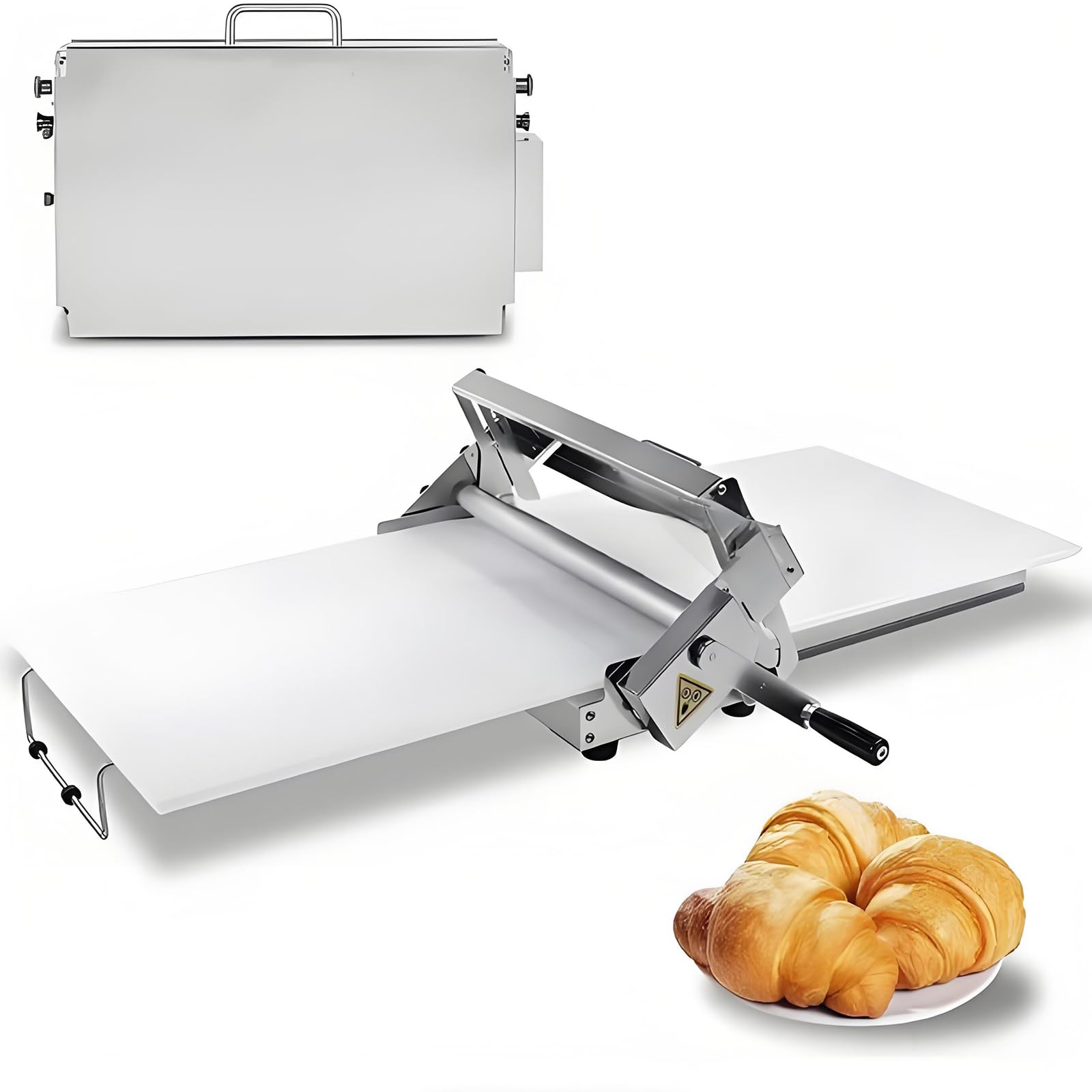 Sfogliatrice manuale con spessore regolabile da 0 a 20 mm, sfogliatrice per polvere e copertura protettiva, per pasticceria, panetteria e stratificazione uniforme