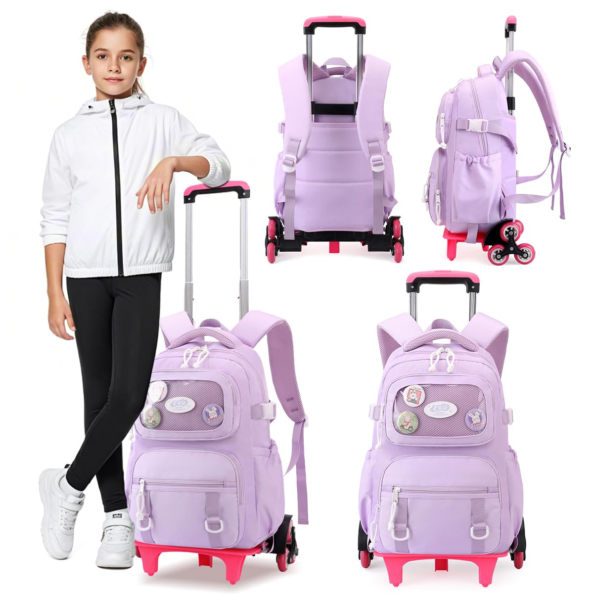 Plecak na kółkach dla dzieci, plecak trolley dla chłopców, plecak szkolny na kółkach dla nastolatków, torba szkolna na kółkach dla chłopców, tornister na kółkach dla dzieci, 85cm x 30cm x 16cm x 45cm