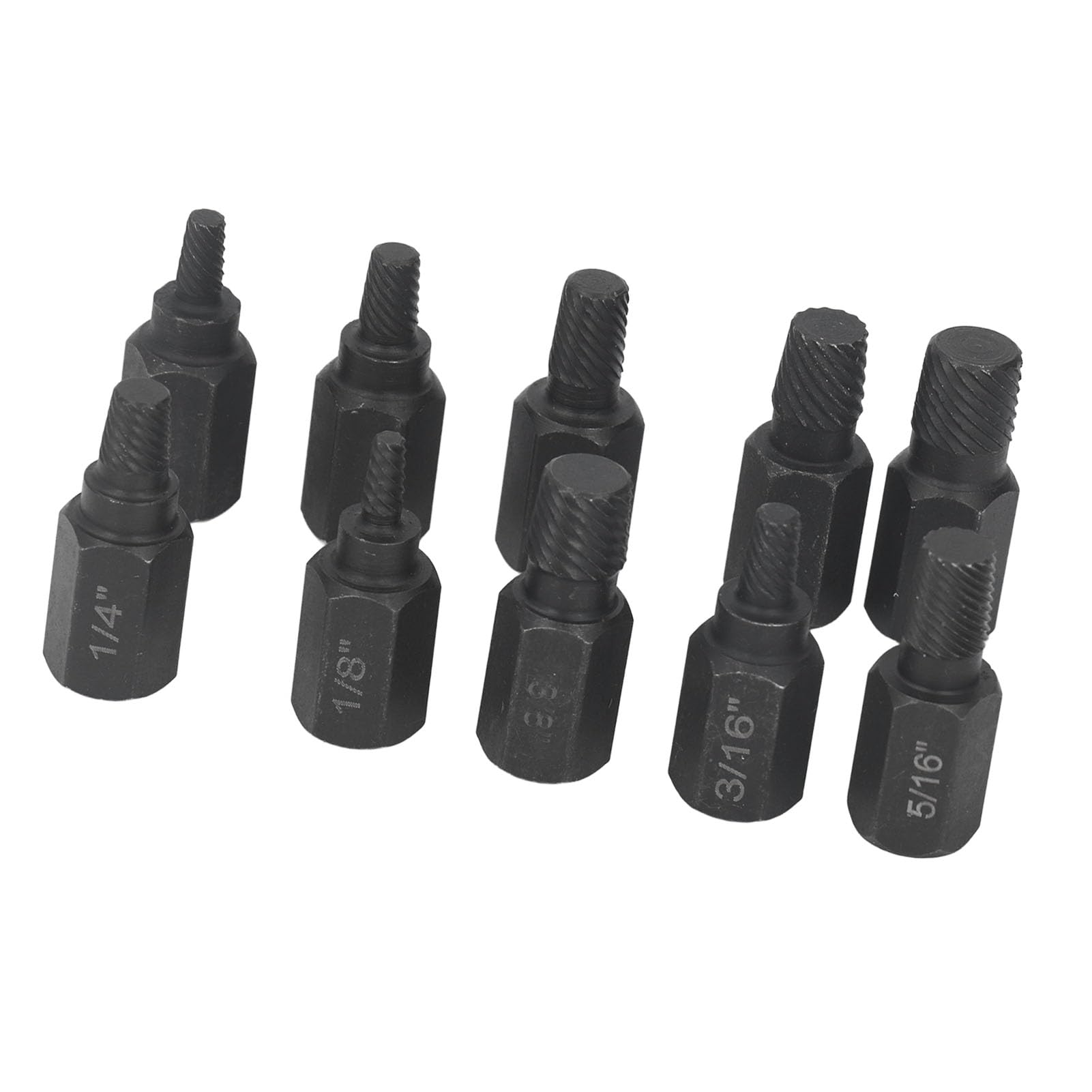 Extractor de Tornillos dañados de 10 Piezas, Juego de Brocas para Extractor de Tornillos, Kit de Herramientas para Quitar Tornillos, Pernos, Tuercas y espárragos dañados de Varios tamaños
