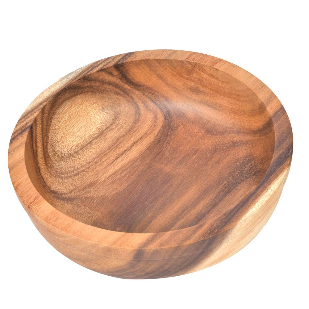 Cuenco de Ensalada de Madera para el Hogar, Cuenco de Comida de Madera, Recipiente de Comida para Sopa, Ensalada de Frutas, Utensilios de Cocina (32,5 * 10,5 cm)