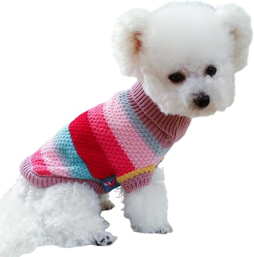 Suéteres para perros pequeños, suéter de punto de cuello alto para niño y niña, ropa para mascotas, abrigo cálido para perro, ropa suave con capucha