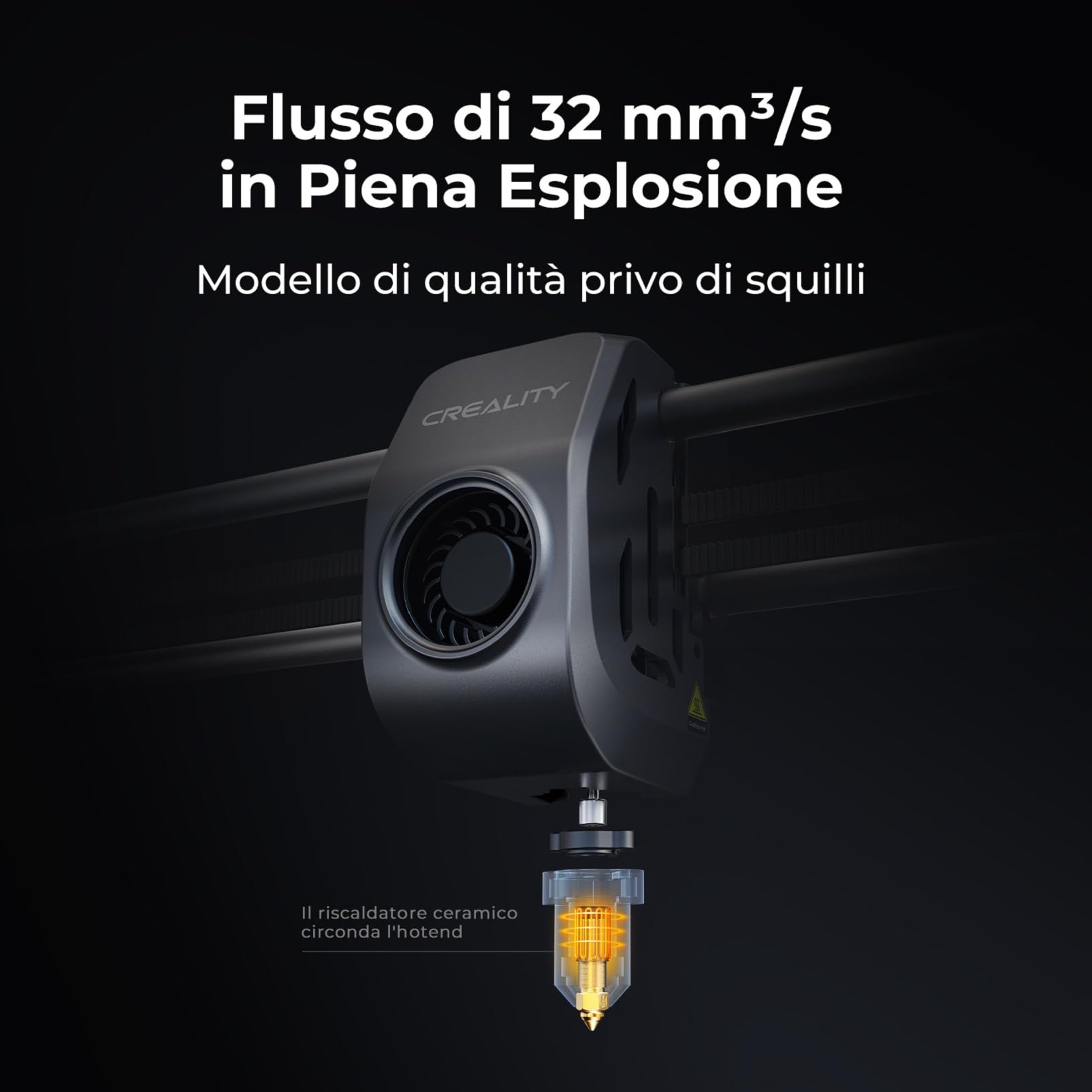 Creality K1 Stampante 3D 600 mm/s ad alta velocità, Livellamento Automatico, Dettaglio Liscio di 0,1 mm Aggiornato, Raffreddatore a Doppia Ventola, Dimensioni di Stampa 8,66x8,66x9,84 po