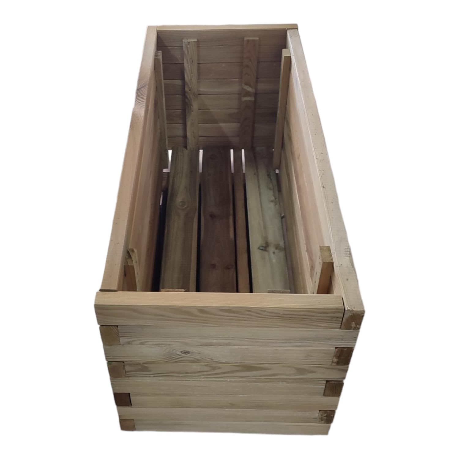 Grigliato in legno con fioriera 180x90x40 impregnato in autoclave in legno naturale di pino