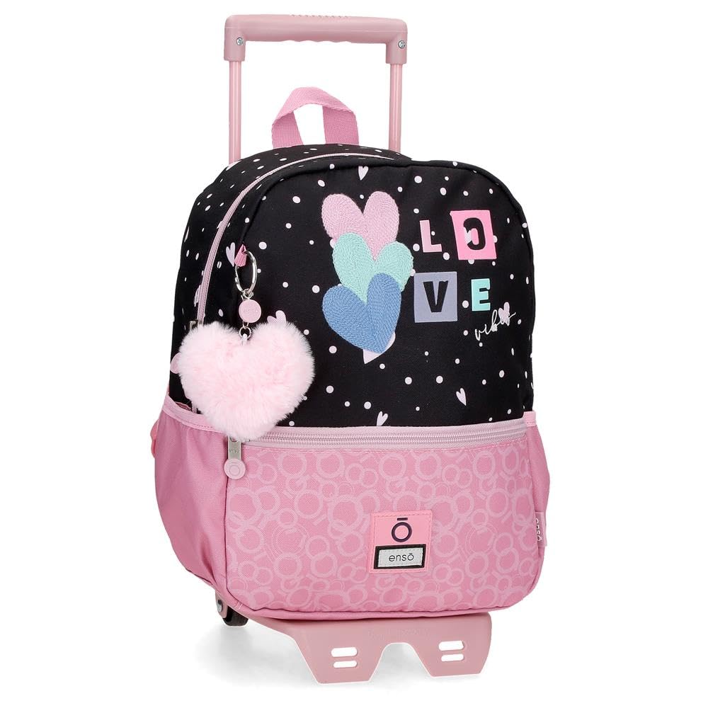 Enso Love Vibes Mochila Preescolar Adaptable a Carro Rosa 25x32x12 cms Poliéster 9,6L