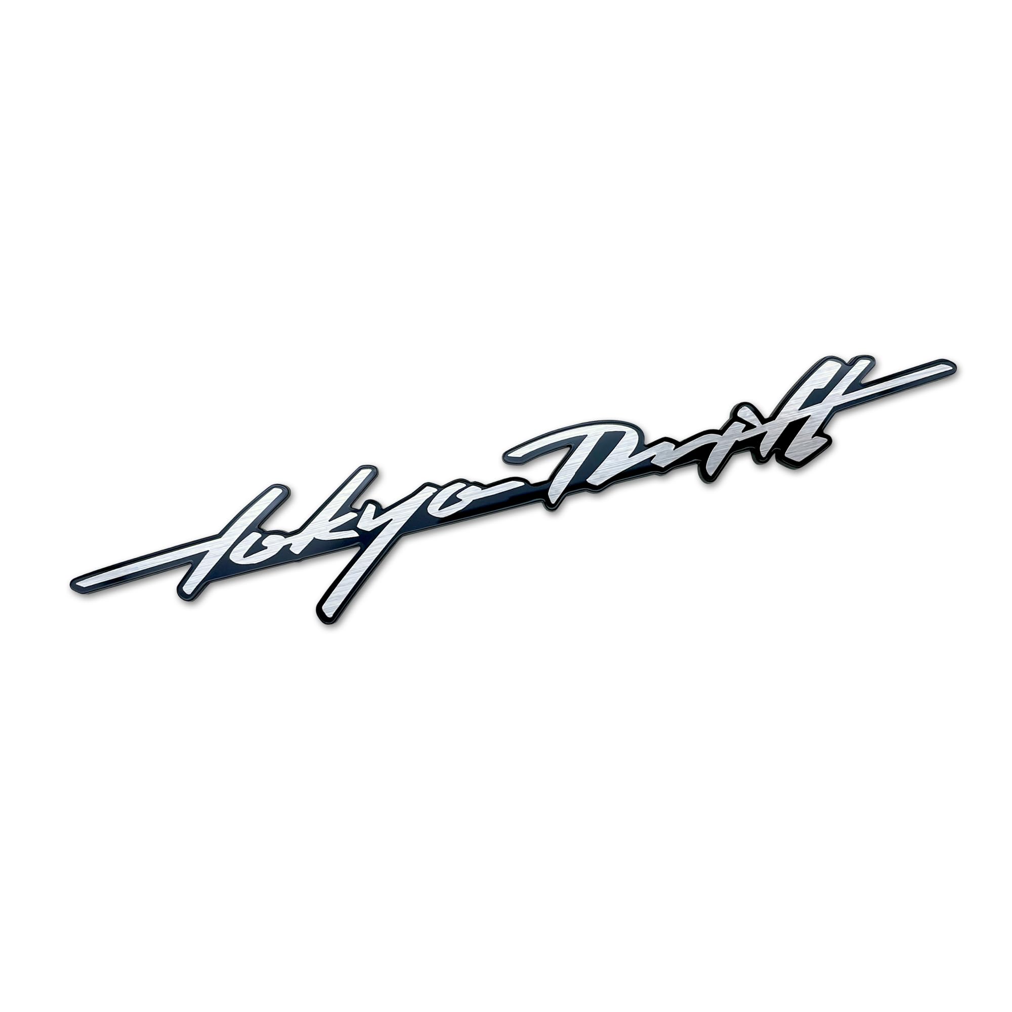 Car Emblem Handwriting Slogan Silver Badge Tokyo Drift 30415