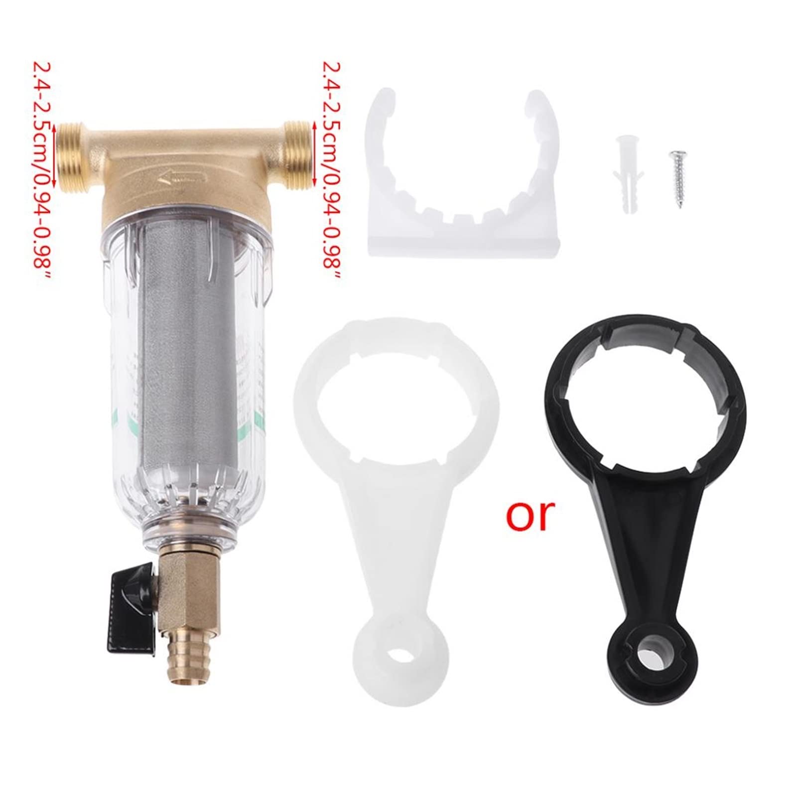 6 points avant purificateur cuivre plomb filtre à eau maison poussière inoxydable maille robinet Matériaux sûrs
