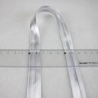 Vista 2 de Cinta de bies metálica de un solo pliegue de 0.591 in para coser 100% poliéster color sólido (plata)