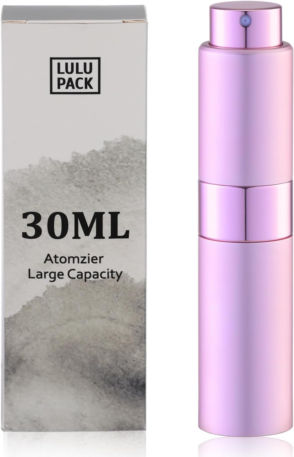 Lulupack Perfume Atomizer Refillable Travel Bottle: Cologne Portable Sprayer for Men - Mini Spray Empty for Refill - 1oz Large Size Pink