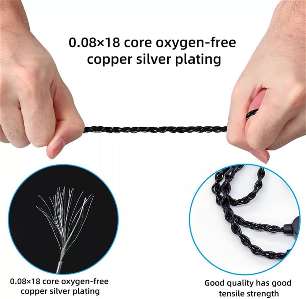 Wireless Adapter Upgrade Cable,Bluetooth 5.1,Support LDAC/aptX Adaptive/aptX-HD/aptX-LL/AAC,22H Music Playtime,Type-C,Waterproof,with HD Mic for Audiophile/Musician (MMCX, Black)